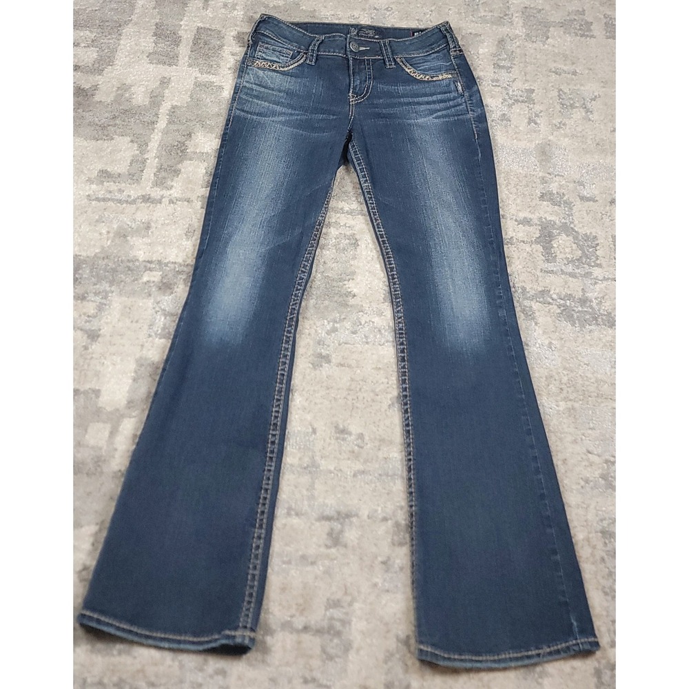 Silver Suki Med Bootcut Low-Rise Stretch Blue‎ Fluid Denim Jeans 29x31 Women's